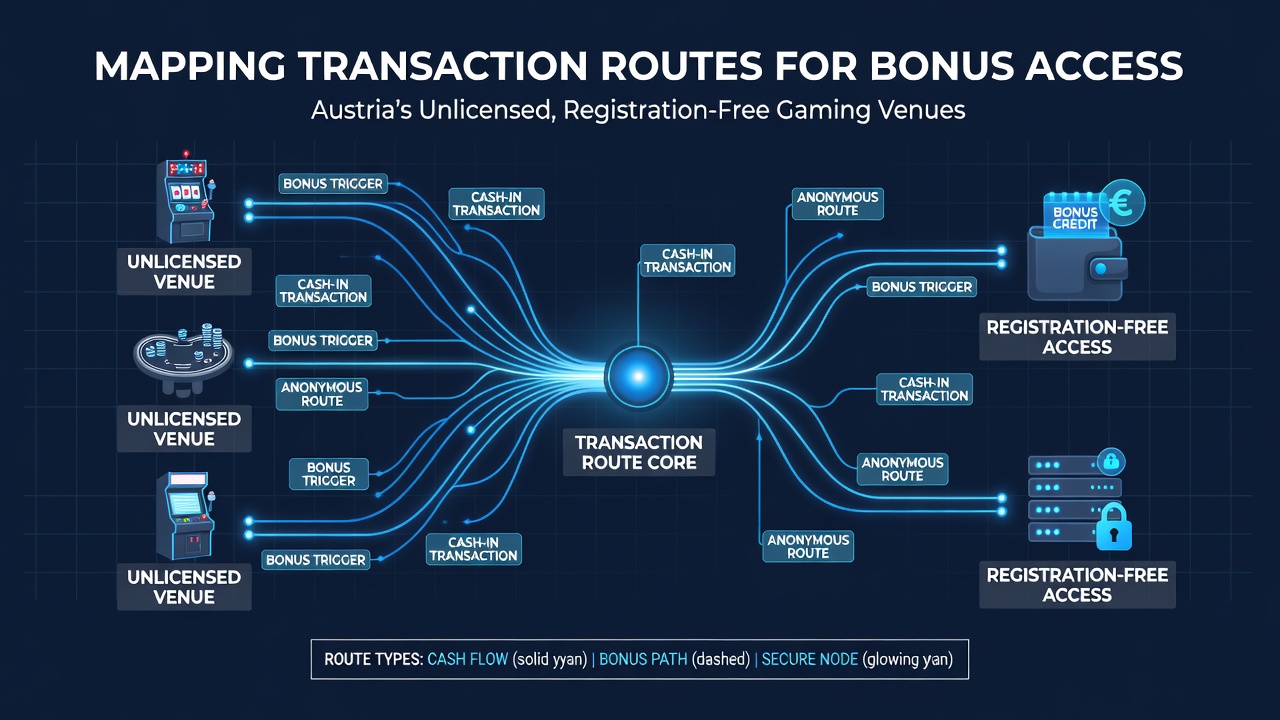 Flowchart of bonus credit distribution across unlicensed Austrian platforms